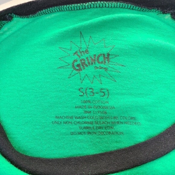 Dr Seuss The Grinch 3/4 Sleeve Cute High Low Shirt Sz Juniors S 3-5 - Picture 4 of 4
